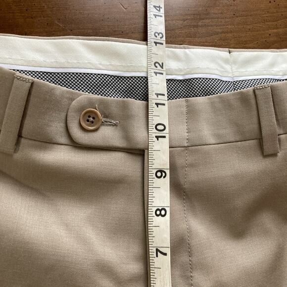 John Varvatos Star USA Men's Wool Dress Pants New Sz 40R Unhemmed Tan - Picture 8 of 8